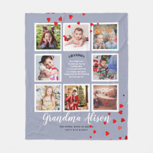 Foto Blanket Grandma Poem Grandpa Family Tree Fleece Deken