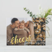 Foto blauw feestdagenkaart (Staand voorkant)