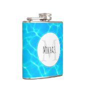 Foto: Blauwe poolwaterreflecties Heupfles (Rechts)