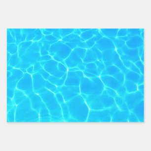 Foto: Blauwe poolwaterreflecties Inpakpapier Vel