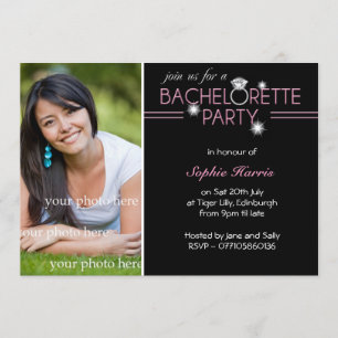 Foto Bling Ring Pink Bachelorette Party Kaart