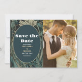 Foto Bloemen Art Nouveau Bruiloft Save The Date (Voorkant)