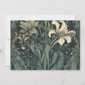 Foto Bloemen Art Nouveau Bruiloft Save The Date (Achterkant)