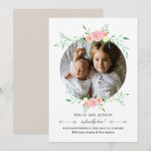  Foto Bloemen Krans Geboorteaankondiging Aankondiging (Voorkant / Achterkant)