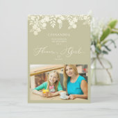 Foto Bloemenmeisje Aanzoek Bloemstuk Lijst (Staand voorkant)