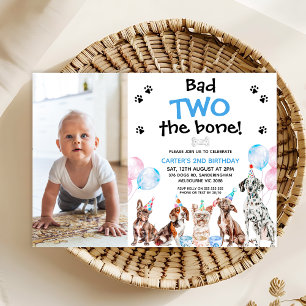 Foto Blue Bad Two The Bone Dogs 2e verjaardag Kaart