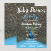 FOTO BLUE BOY BABY SHOWER INVITATIE KAART (Voorkant / Achterkant)
