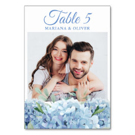 Foto Blue Hydrangea Floral Wedding Kaart