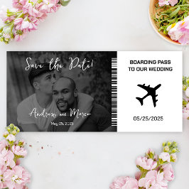 Foto Boarding Pass Bruiloft Save the Date