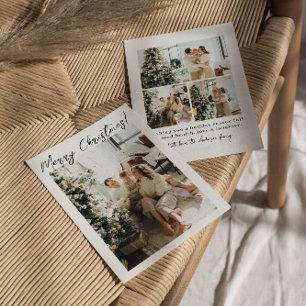 Foto Boho Minimalistische moderne familie Chic Ker Feestdagenkaart