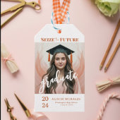 Foto Boho Peach Fuzz Grijp het toekomstige Afstude Cadeaulabel