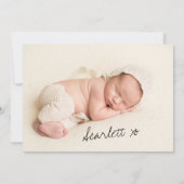 Foto Boho Pink Pampas Grass Birth Aankondiging (Achterkant)