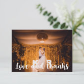 Foto Boho Retro Bloemen Bruiloft Bedankkaart (Staand voorkant)