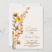 Foto Boho Wildflower Afstuderen Kaart (Voorkant)