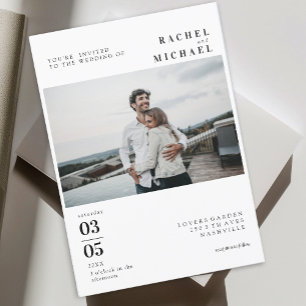 Foto Bold Minimal Trending Wedding Invitation Kaart