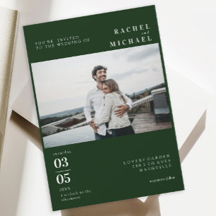 Foto Bold Minimal Trending Wedding Invitation Kaart
