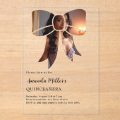 Foto boog elegant duidelijk Quinceanera Acryl Uitnodigingen (Voorkant)