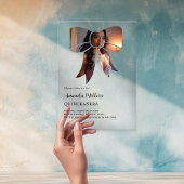Foto boog elegant duidelijk Quinceanera Acryl Uitnodigingen