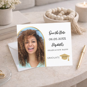 Foto boog goud Graduation Party Save the Date Flyer