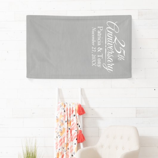 Foto Booth Achtergrond - 25e bruiloft Jubileum Spandoek (Insitu)