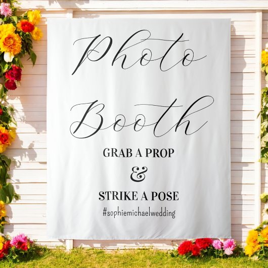 Foto Booth Black White Wedding Wandkleed