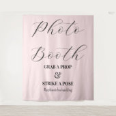 Foto Booth Blush Roze Bruiloft Wandkleed (Voorkant)