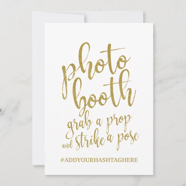 Foto Booth Glitter Gold-betaalbaar teken (Voorkant)