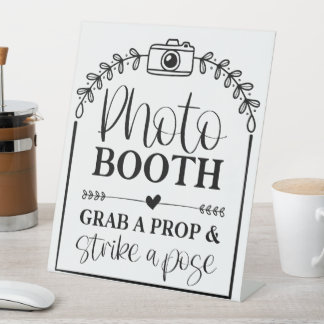 Foto Booth Grab A Prop & Strike A Pose Reclamebord Met Voetstuk