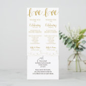 Foto Booth-Kaarten | Liefde Script - Gold & beige (Staand voorkant)