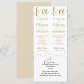 Foto Booth-Kaarten | Liefde Script - Gold & beige (Voorkant / Achterkant)