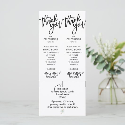 Foto Booth-Lijsten invoegen | Penseelscript (zwart (Staand voorkant)