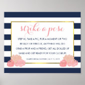 Foto Booth Poster Sign | Midnight Blush Peony (Voorkant)