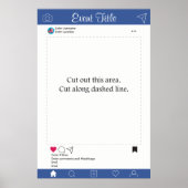 Foto Booth Prop Lijst Poster blauw (Voorkant)