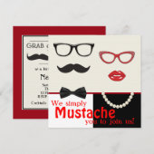 Foto Booth Prop Mustache Verjaardagsfeest Kaart (Voorkant / Achterkant)