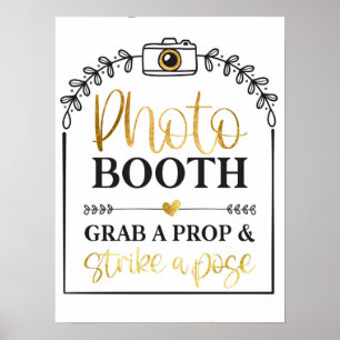 Foto Booth Strike A Pose White Weddenschap Poster