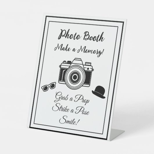 Foto Booth teken voor bruiloft Reclamebord Met Voetstuk (Voorkant)