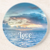 Foto Bora Bora Ocean Uitzicht Zandsteen Onderzetter (Voorkant)