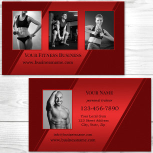 Foto Bordeaux Rood Personal Trainer Fitness Visitekaartje