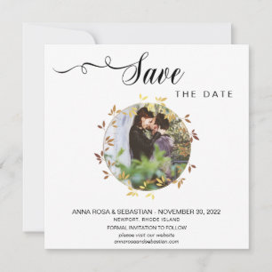*~* FOTO Botanische Boho bruiloft bewaart de datum Save The Date