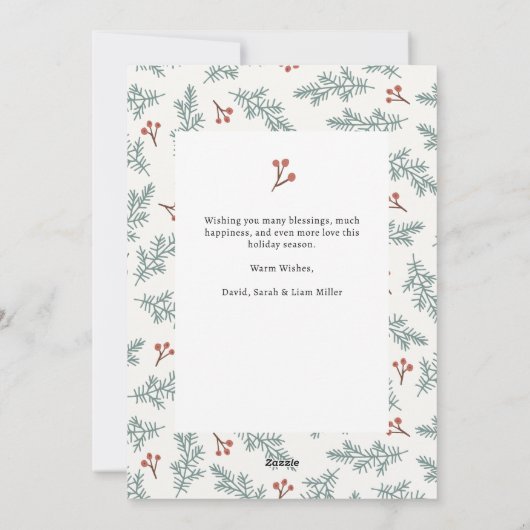 Foto Botanische Kerst Kaart (Achterkant)