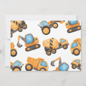 Foto Bouwwagen Verjaardag Uitnodiging (Achterkant)