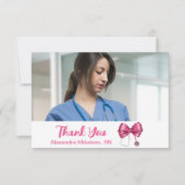 Foto Bow Stethoscope Nursing School Afstuderen Bedankkaart (Voorkant)
