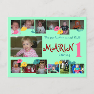 Foto briefkaart 12 maanden op verjaardag