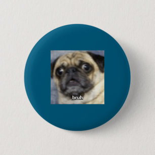 Foto Bruh Verraste Pug Hond Wazig Ronde Button 5,7 Cm