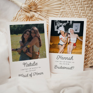 Foto Bruidsmeisje Voorstel Vouwkaart Kaart