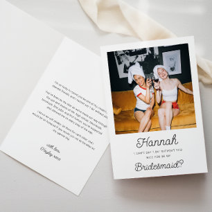 Foto Bruidsmeisje Voorstel Vouwkaart Kaart