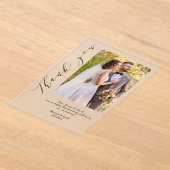 Foto bruiloft Bedankt Frosted Acryl Uitnodigingen (Laagn)