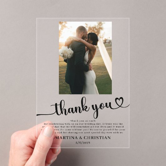 Foto bruiloft Dank u Acryl Uitnodigingen (Insitu (Draagbaar))