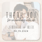 Foto bruiloft Dank u Onderzetter (Voorkant)