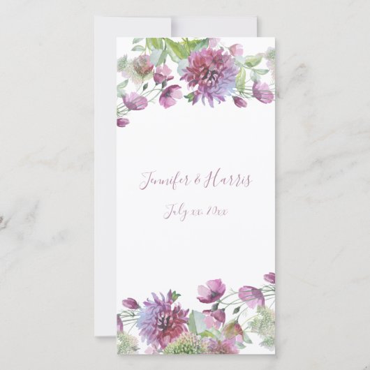 Foto bruiloft dank u zomer in bloei bedankkaart (Achterkant)